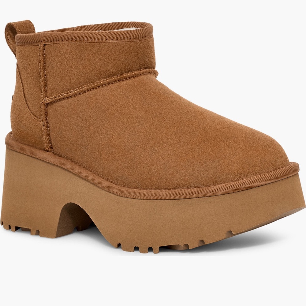 UGG Brown Platform Ankle Booties NWT - image 1